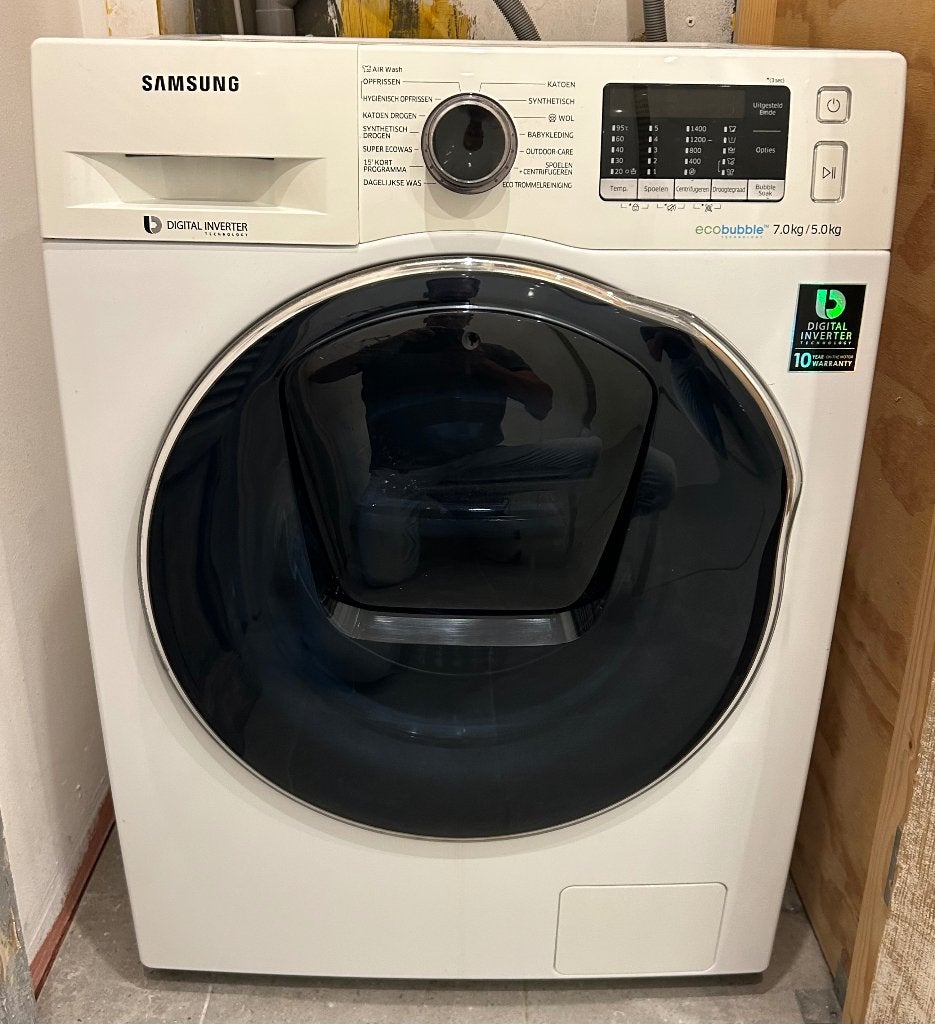 Samsung Was/Droog Combi-machine in nieuwstaat! Moet weg!!, 6 tot 8 kg, Ophalen, Zo goed als nieuw, 85 tot 90 cm