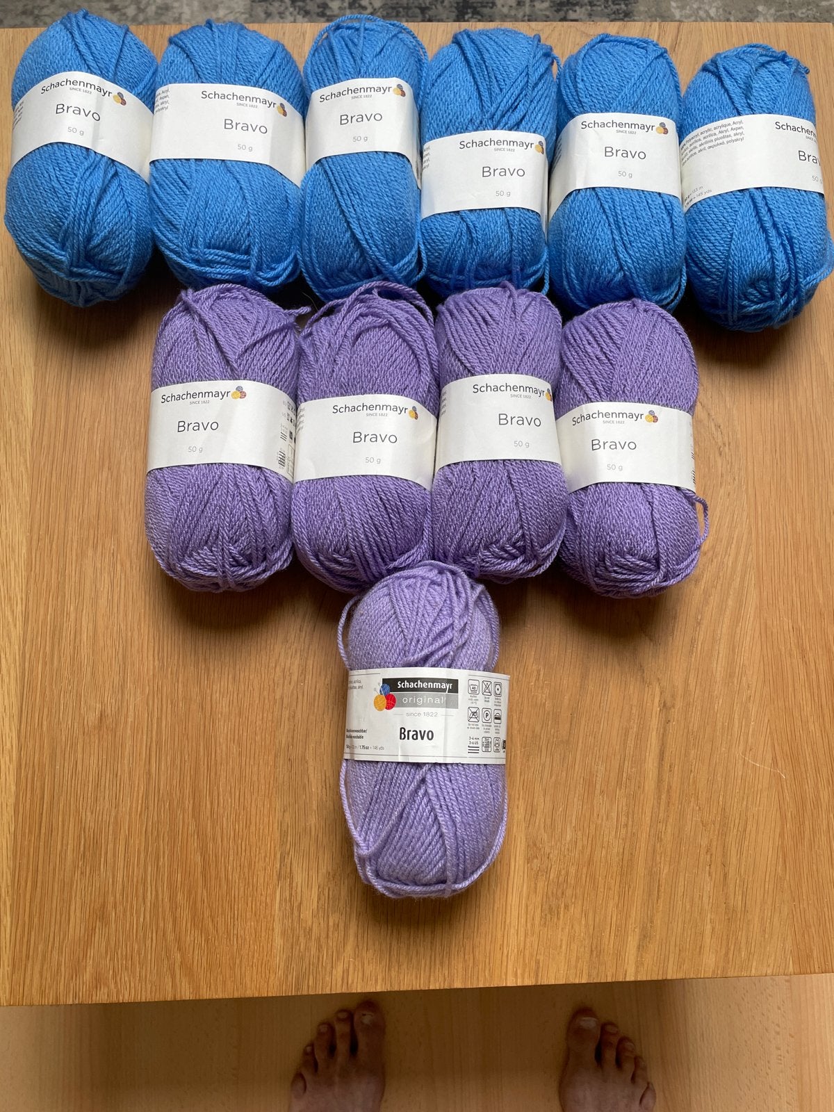 Schachenmayr Bravo Wol - Blauw & Lila (10 bollen), Ophalen of Verzenden, Nieuw, Breien of Haken, Wol of Garen