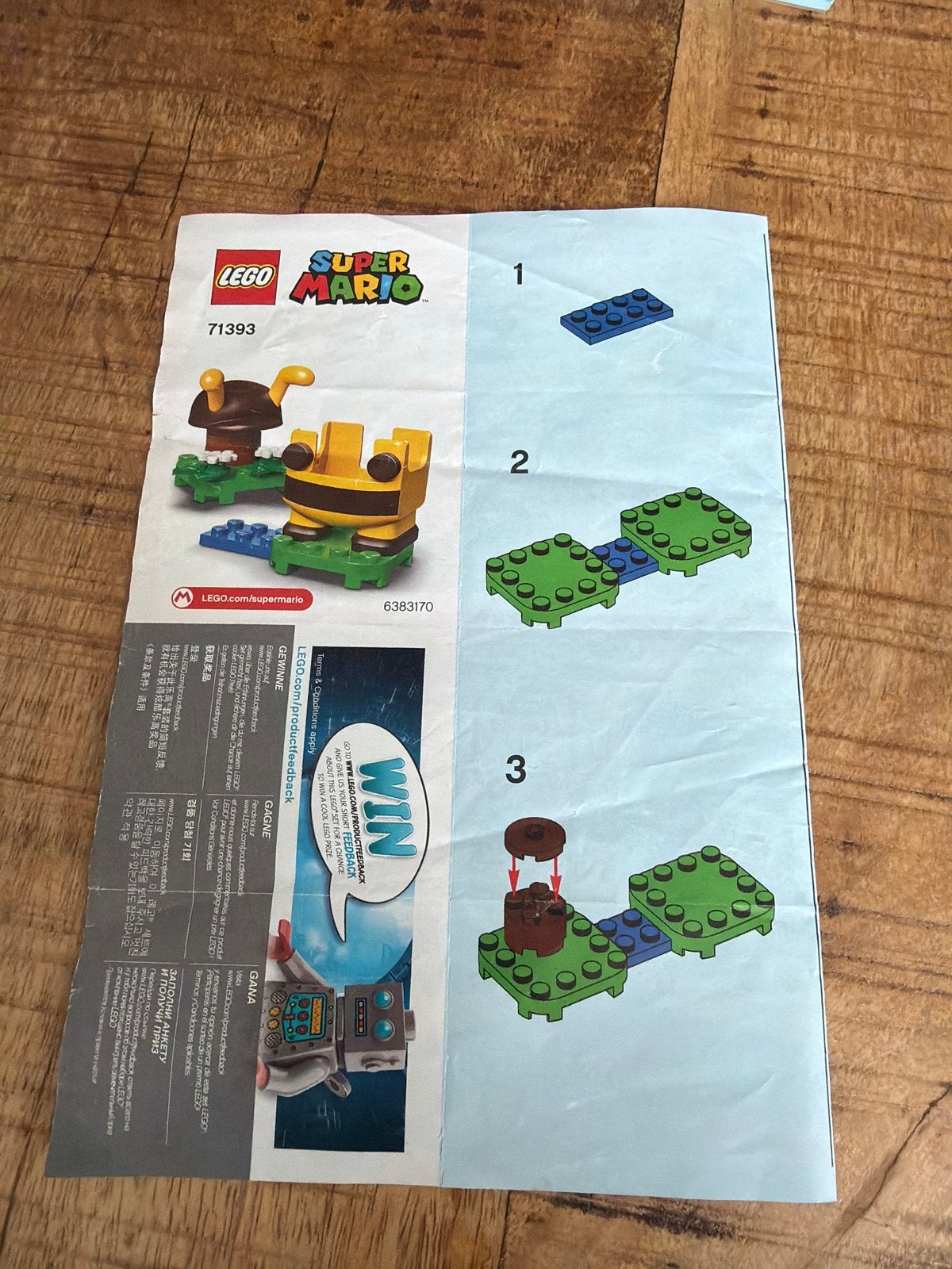 Lego Super Mario 71393 - Bee MarioPack Instructieb, Gebruikt, Lego, Accessoire, Ophalen of Verzenden