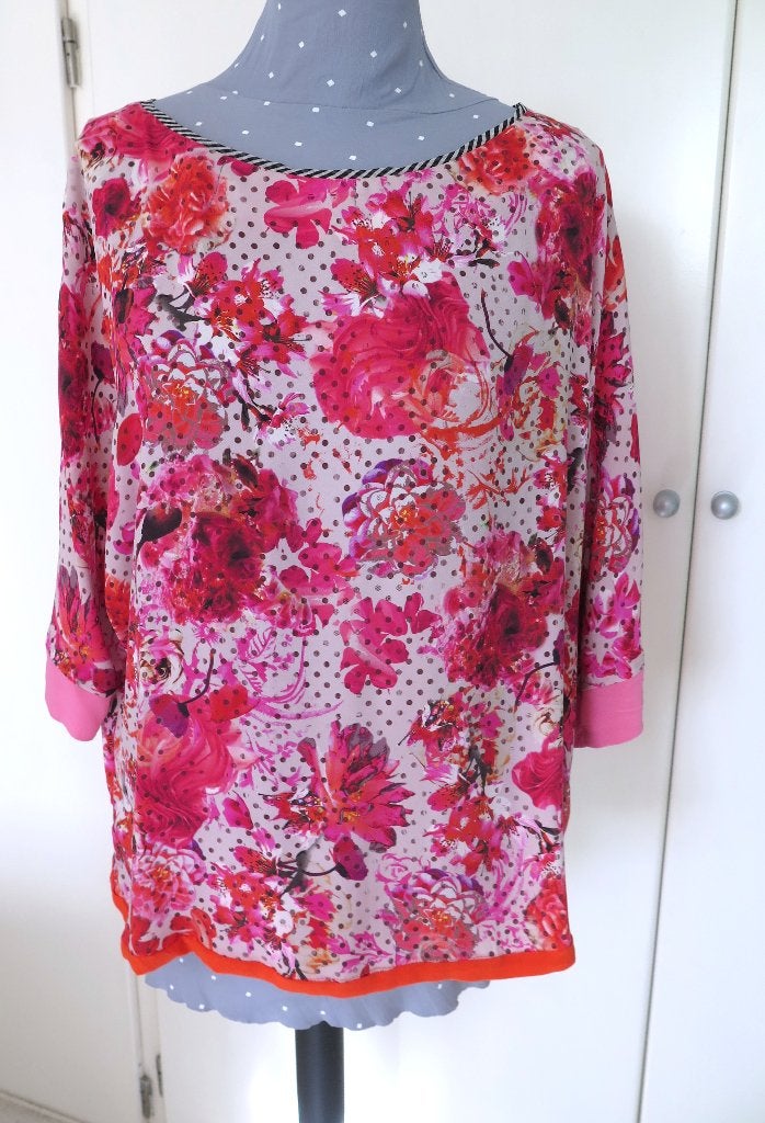 Marccain blouse/top mt. 5 = 42/44 zijde/crêpe, Verzenden, Maat 42/44 (L), Zo goed als nieuw, Marccain