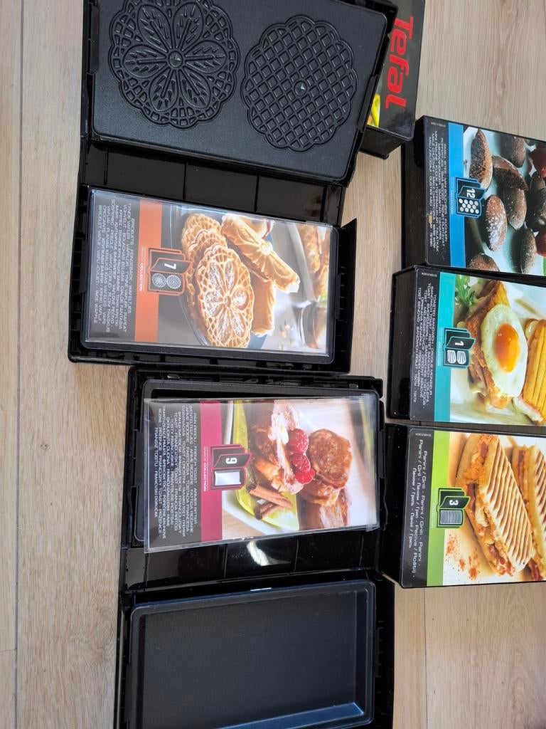 Tefal Snack Collection: Complete Set met 6 Platen, Ophalen of Verzenden, Uitneembare platen, Zo goed als nieuw