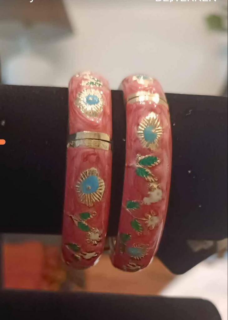 Set van 2 Armbanden met Kleurrijke Emaille en Kristallen, Ophalen, Overige materialen, Nieuw, Met bedels of kralen