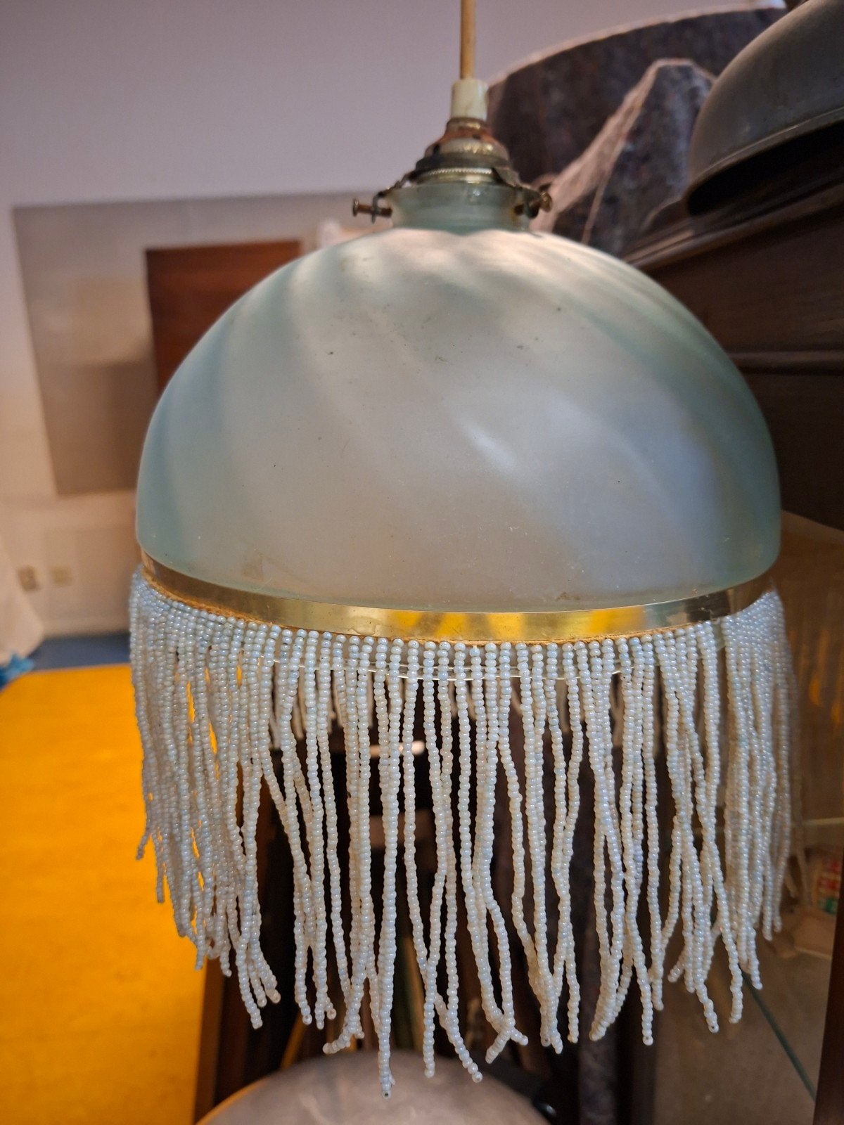 Antieke 30-er jaren Boudoir Hanglamp, Ophalen, Minder dan 50 cm