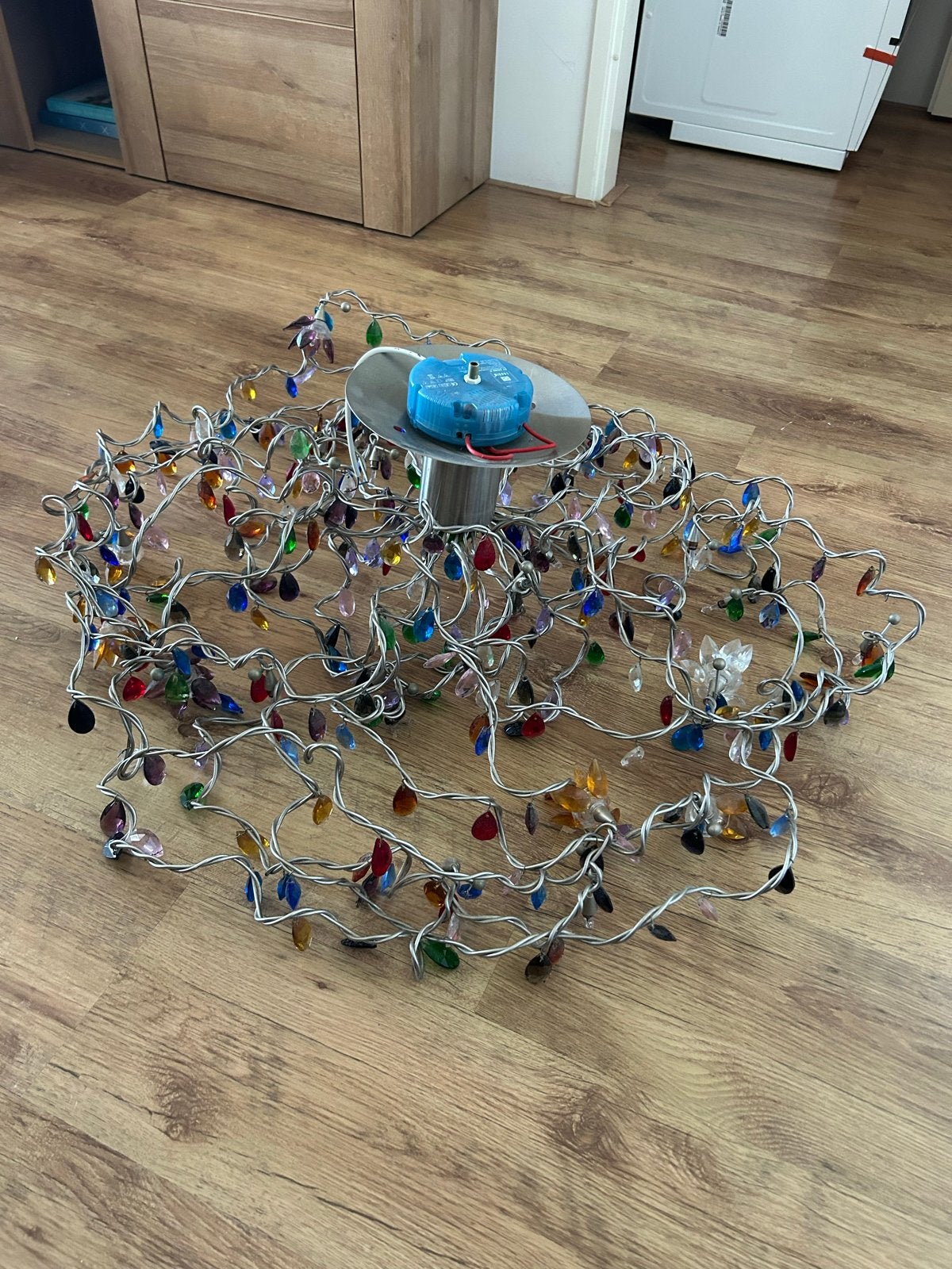Decoratieve plafondlamp met gekleurde kralen, Gebruikt, Meerkleurig, Overige fittingen, Ophalen