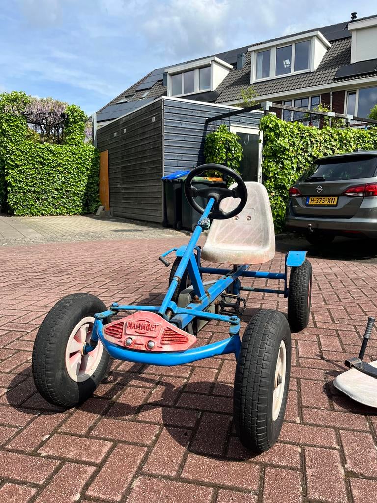 Blauwe Mammoet skelter met duozit, Ophalen, Gebruikt, Mammoet, Duozit