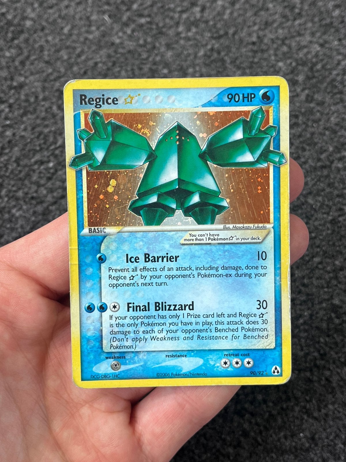Pokémon Regice Gold star #90 ex legend maker - light played, Hobby en Vrije tijd, Verzamelkaartspellen | Pokémon, Ophalen of Verzenden