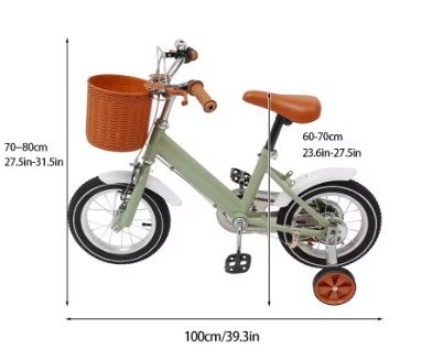 12 inch kinderfiets met zijwieltjes en mandje (tot 40kg)