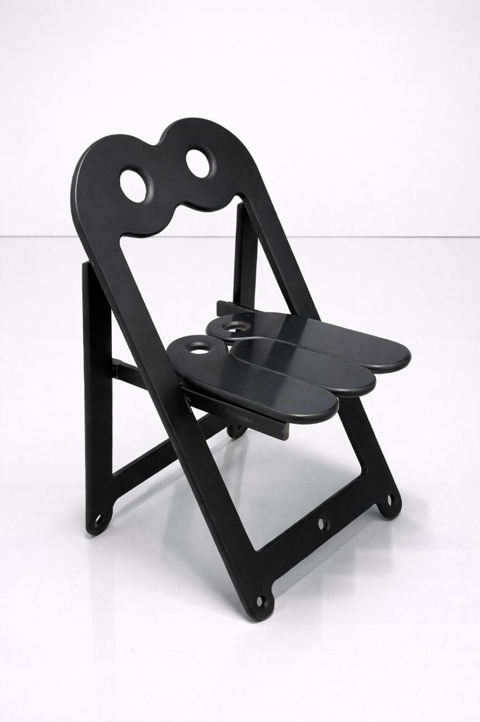 Chaise Hibou stoel – Christian Desile – jaren 60 – zwart, Zwart, Ophalen of Verzenden, Zo goed als nieuw, Modern, art deco, mid century