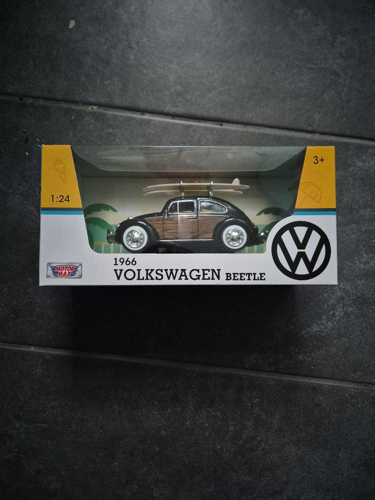 Motor Max VW Kever Woody met surfplanken, Hobby en Vrije tijd, Modelauto's | 1:24, Ophalen of Verzenden, Nieuw, Maisto