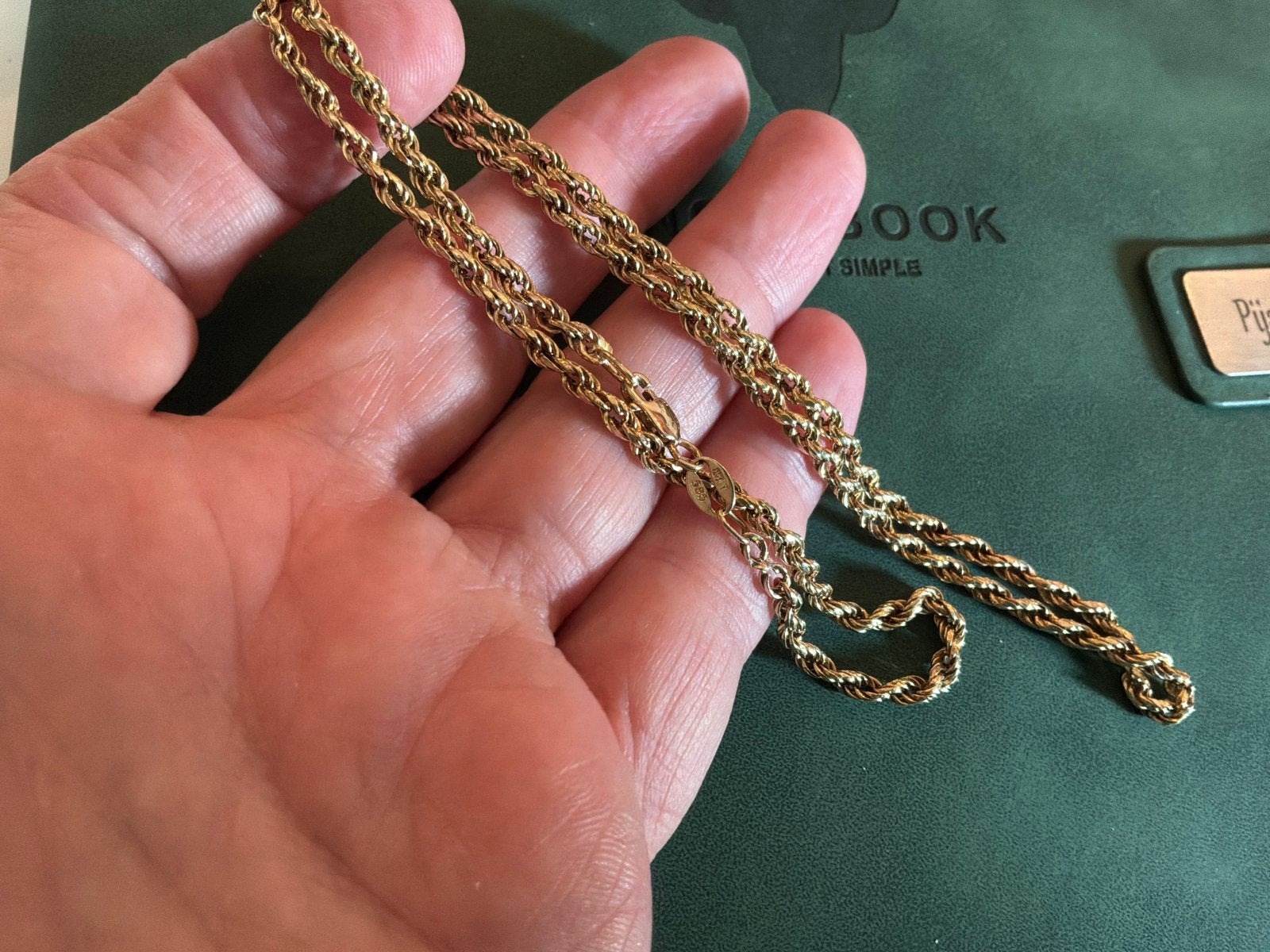 Prachtige vintage ketting kortschakel ketting 14 k 585 goud, Verzenden, Zo goed als nieuw, Goud, Goud