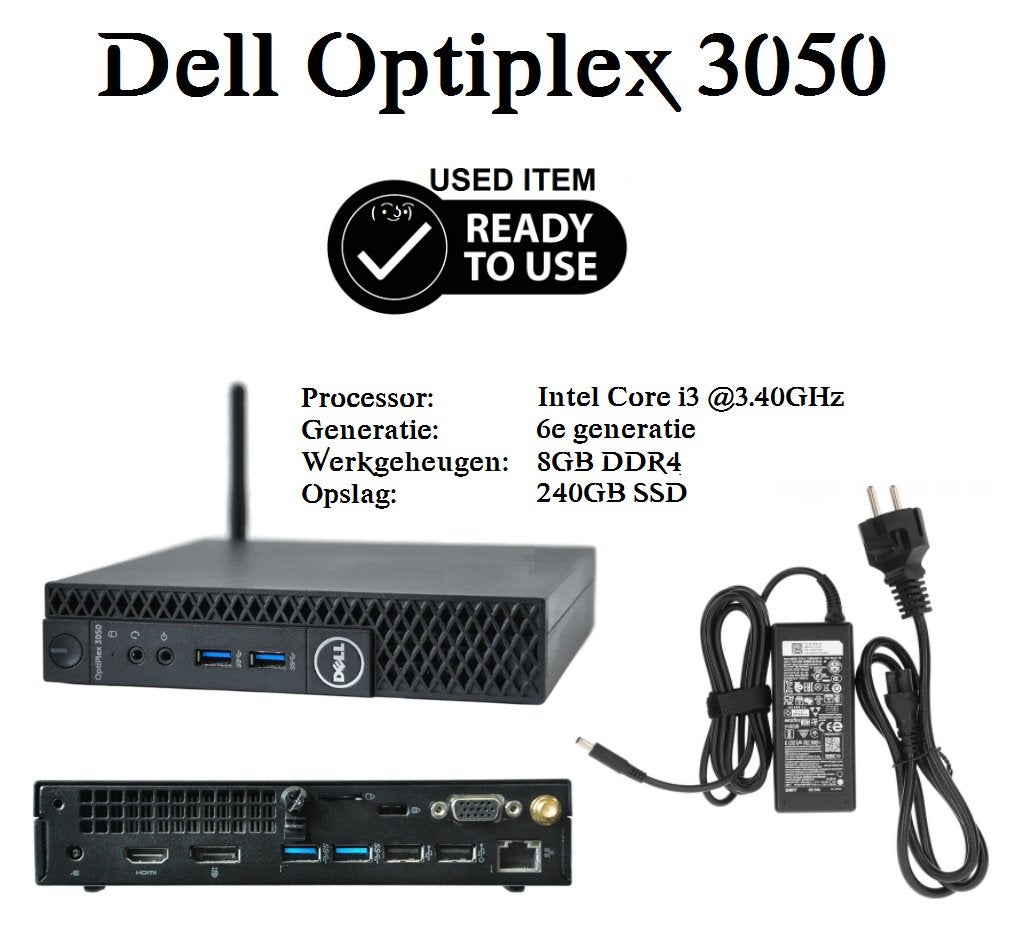 Mini PC Dell Optiplex 3050 Micro, Ophalen, 8 GB, Zo goed als nieuw, DELL .