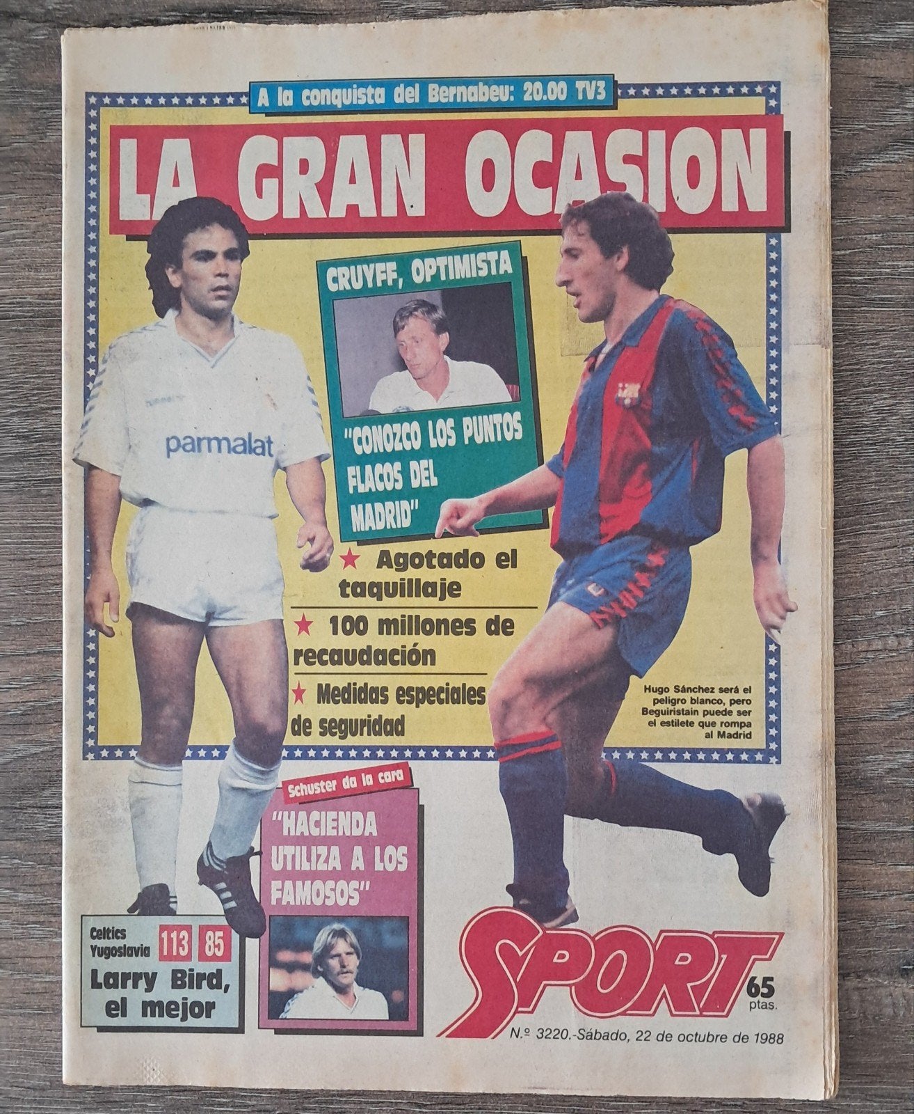Sportkrant: Cruyff Optimistisch over Real Madrid (1988), Ophalen of Verzenden