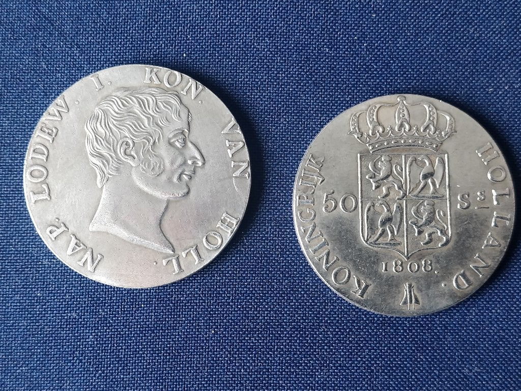 1808 munt 50 stuivers Napoleon Ned. tijd replica v pr.€ 2,90, Ophalen of Verzenden, Vóór koninkrijk, 2½ gulden