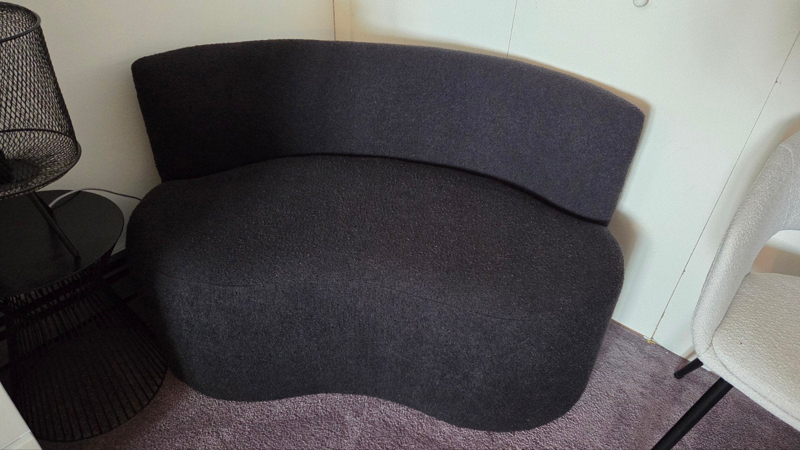 Bankje Xenos zwart Teddy loveseat fauteuil, Ophalen, Zo goed als nieuw, Tweepersoons, Minder dan 150 cm
