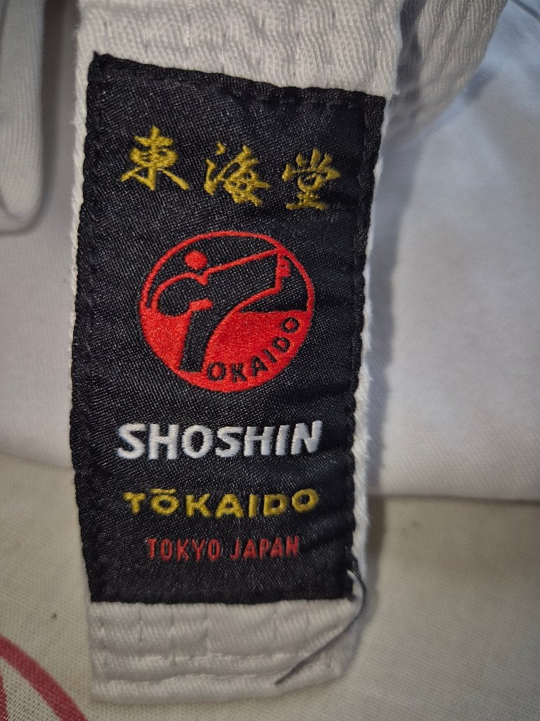 Z.g.a.n karate pak shoshin tokaido maat 0, Maat XS of kleiner, Vechtsportpak, Ophalen of Verzenden, Zo goed als nieuw