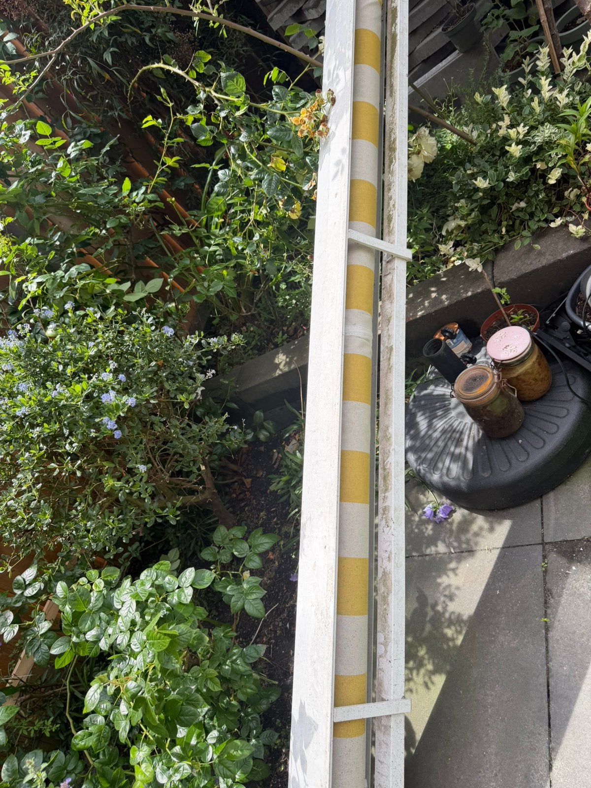 Elektronische, Tuin en Terras, Zonneschermen, Ophalen, Gebruikt, 450 cm of meer, Elektrisch