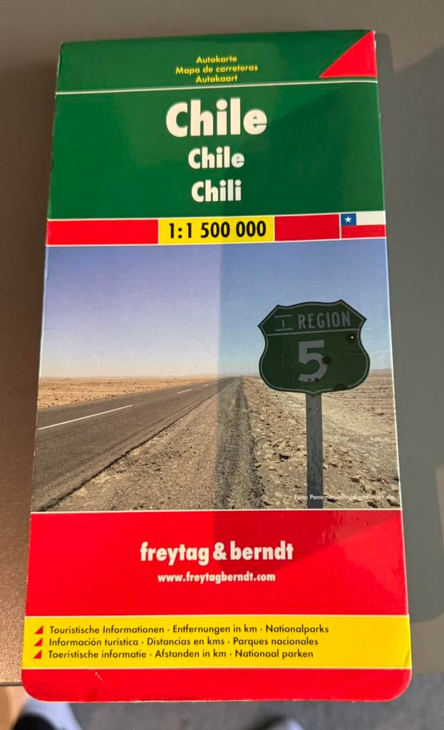 Landkaart Chili, Boeken, Atlassen en Landkaarten, Overige gebieden, Verzenden, 2000 tot heden, Landkaart