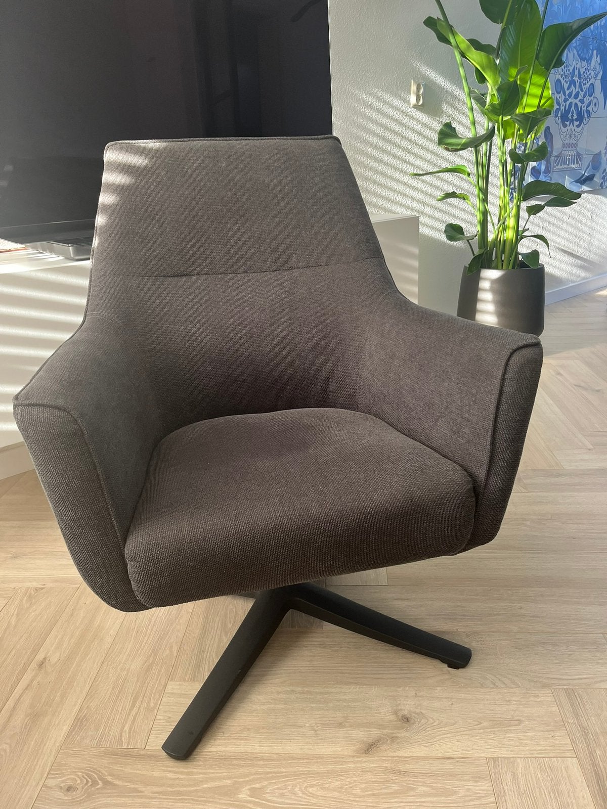 Fauteuil Tod van LABEL51-antraciet, Huis en Inrichting, Fauteuils, Ophalen, 75 tot 100 cm, Zo goed als nieuw, Stof