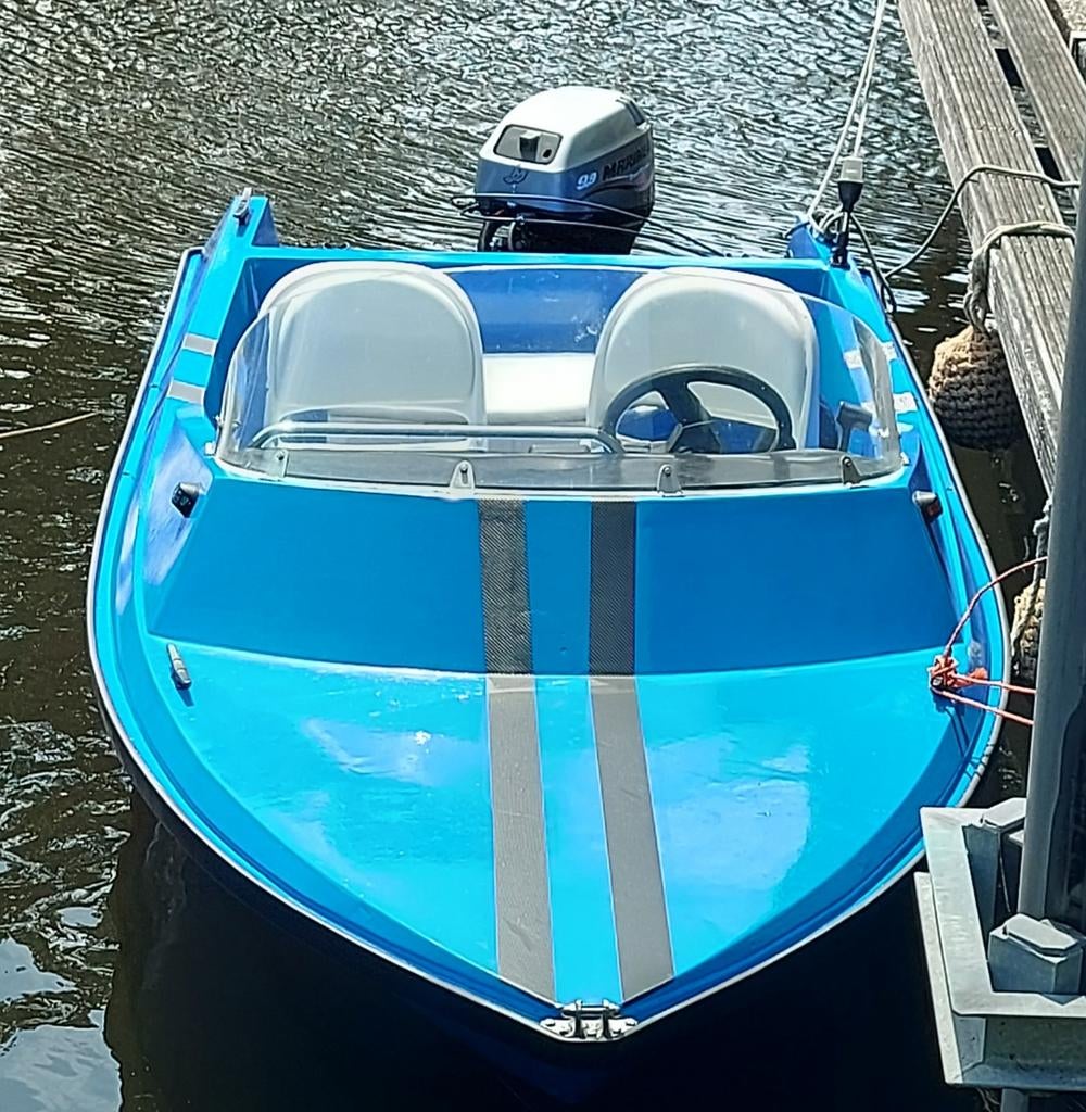 Toerbootje 4 meter met Mariner 9.9pk fourstroke., Watersport en Boten, Motorboten en Motorjachten, Ophalen