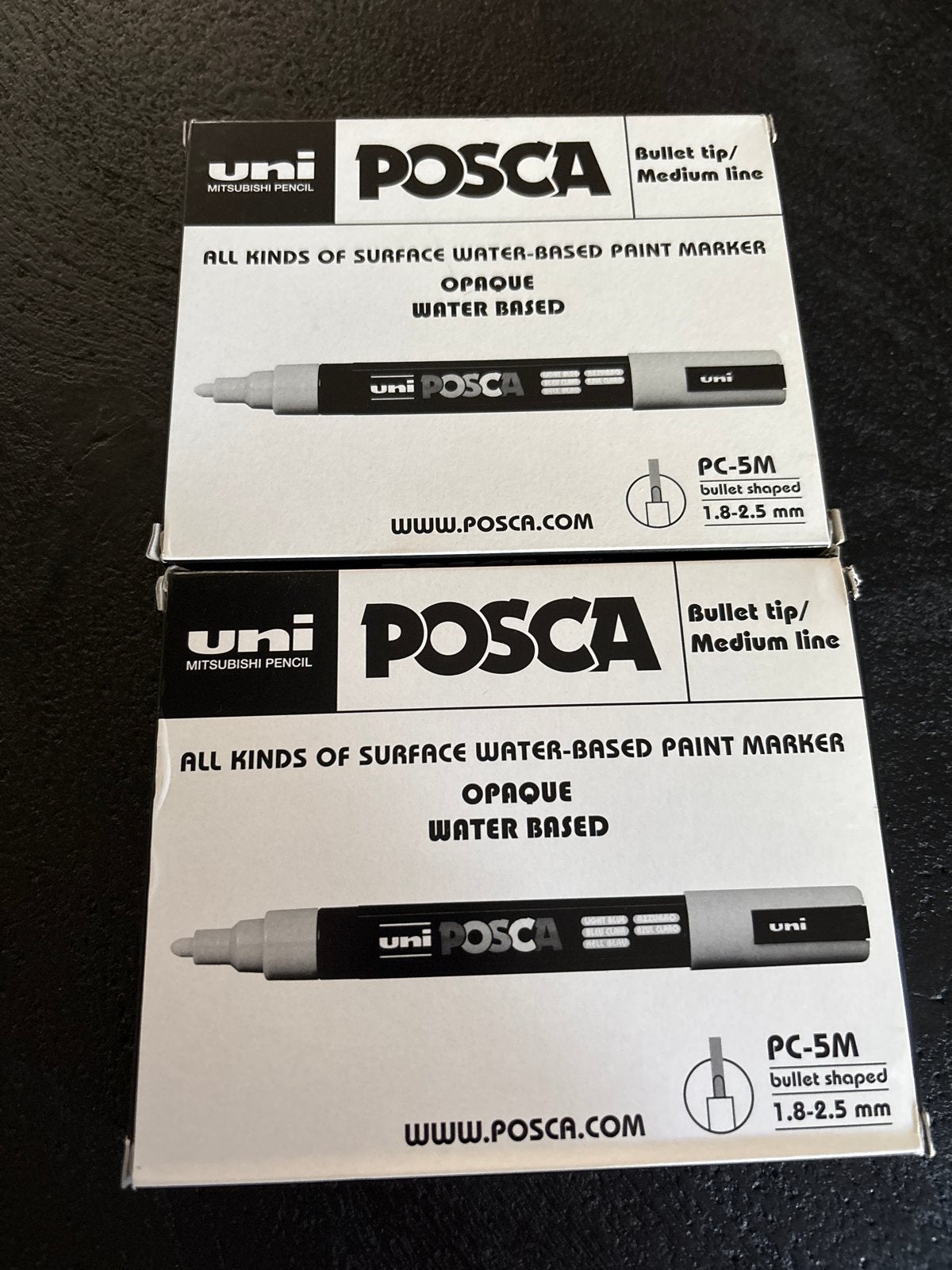 Nieuwe Uni Posca PC-5M verfstiften - Zilver en Lichtgroen, Ophalen of Verzenden, Nieuw, Overige typen