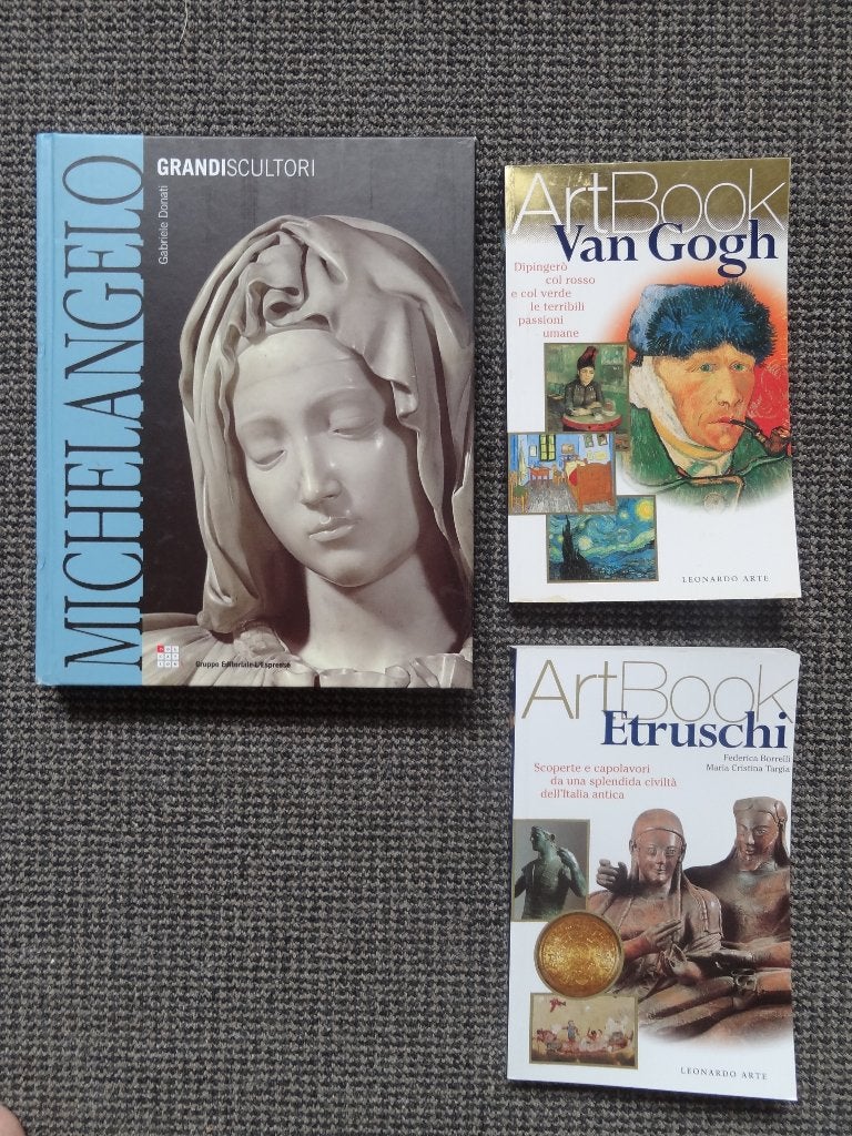 3 boeken over kunst; Michelangelo, Van Gogh, Etruschi,, Verzenden, Zo goed als nieuw, Schilder- en Tekenkunst