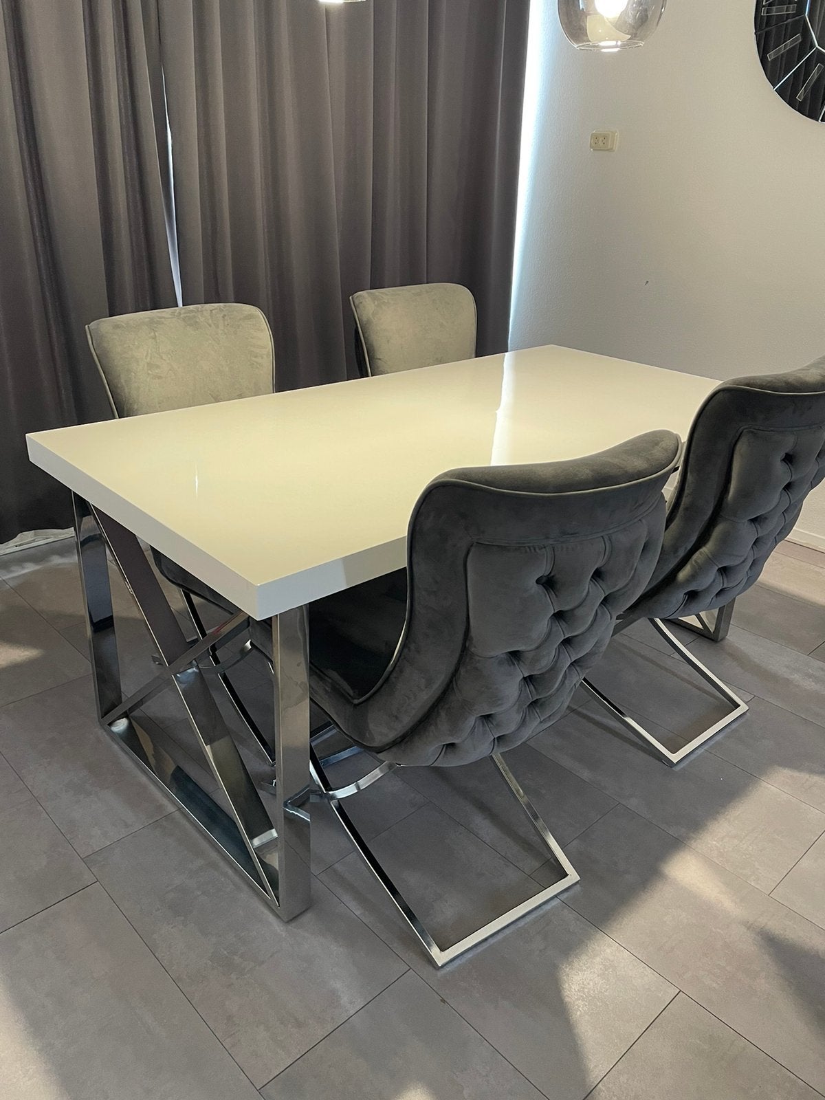 Eettafel met 4 stoelen, Huis en Inrichting, Ophalen, Gebruikt, 4 tot 6 stoelen