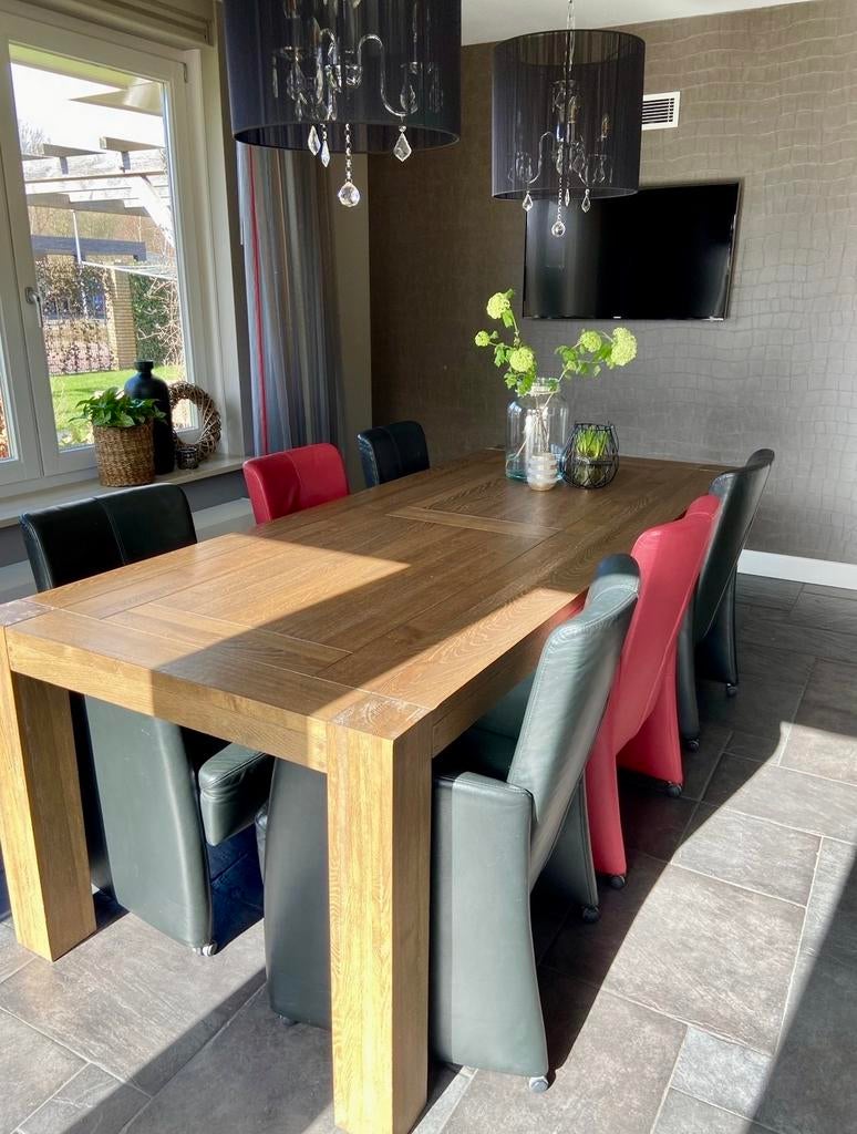 Prachtige massief houten eetkamertafel - 240x103 cm, Huis en Inrichting, Tafels | Eettafels, Ophalen, 100 tot 150 cm, 200 cm of meer