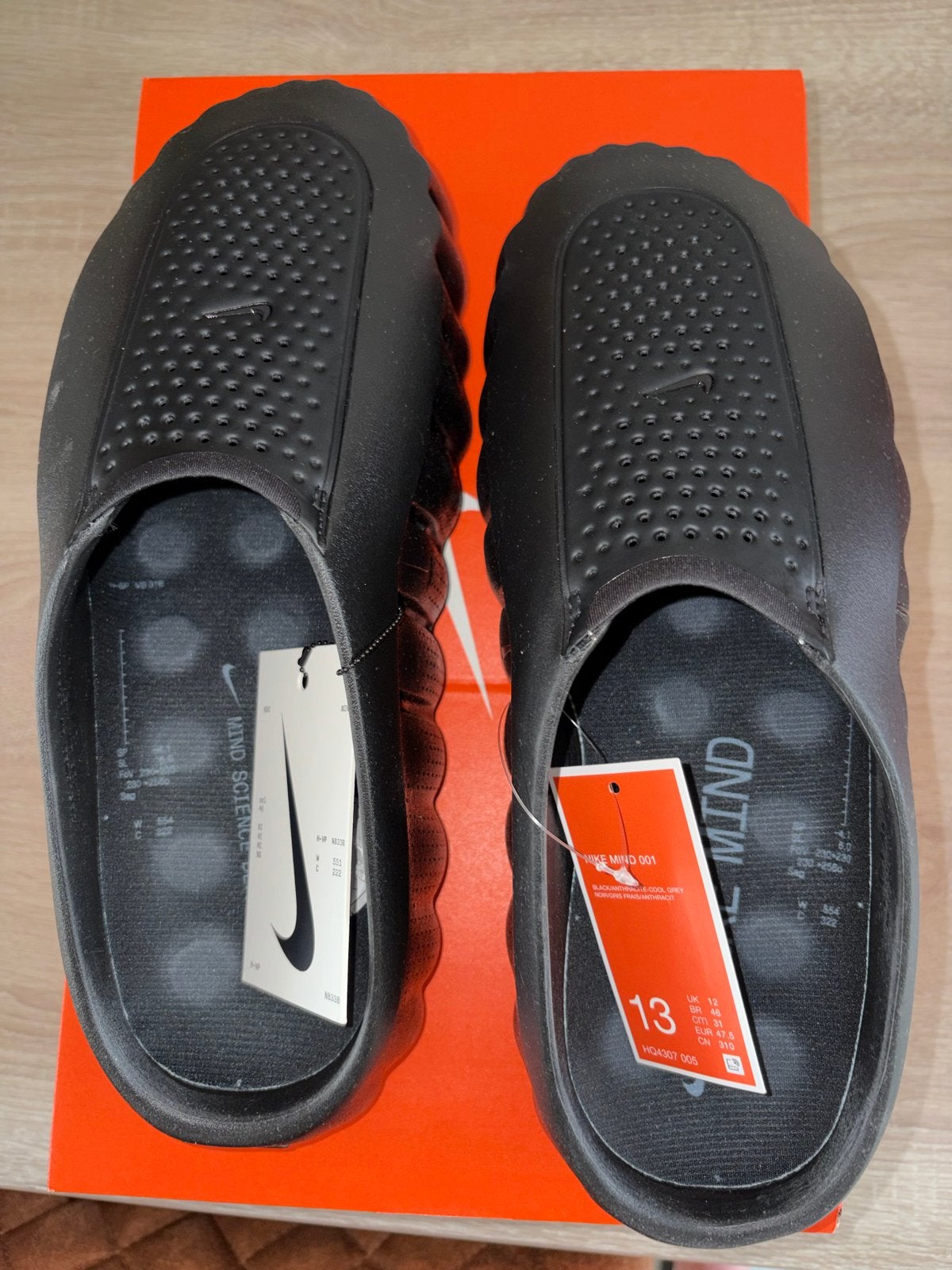 Nike Mind 001 Slippers - Zwart - Maat 47.5, Ophalen of Verzenden, Nieuw, Zwart, Slippers