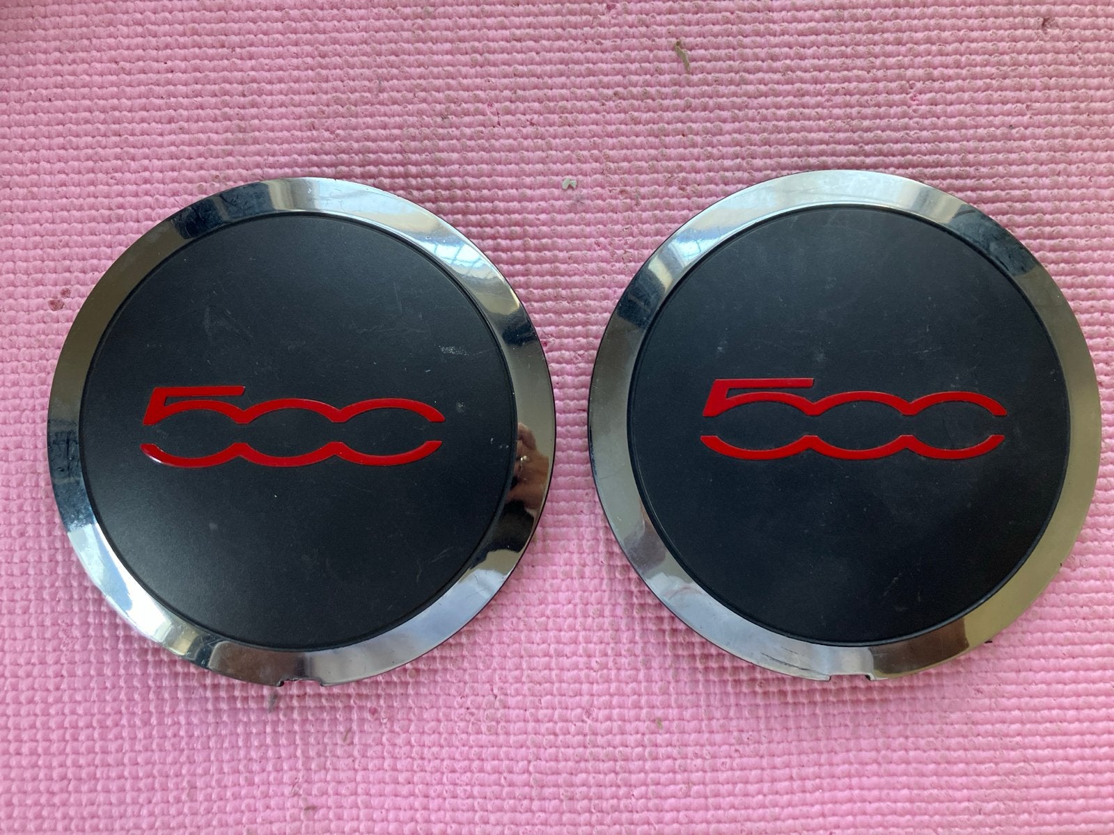 Fiat 500 wieldoppen B632 - Set van 2, Ophalen of Verzenden, Gebruikt