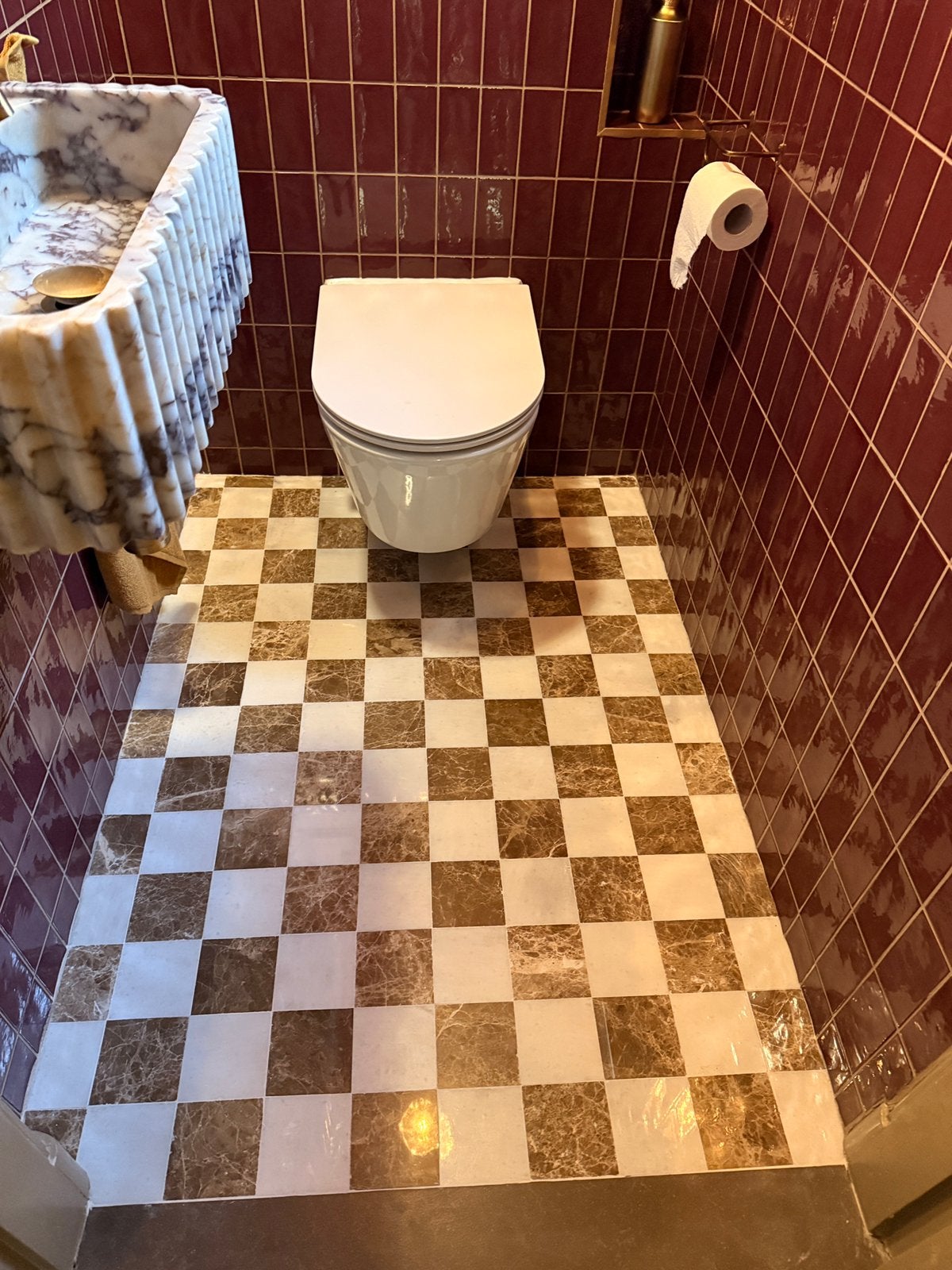 10x10 Marmeren Tegels: Wit met Motief & Emparador (2cm dik), Doe-het-zelf en Verbouw, Tegels, Ophalen, Zo goed als nieuw, Minder dan 5 m²