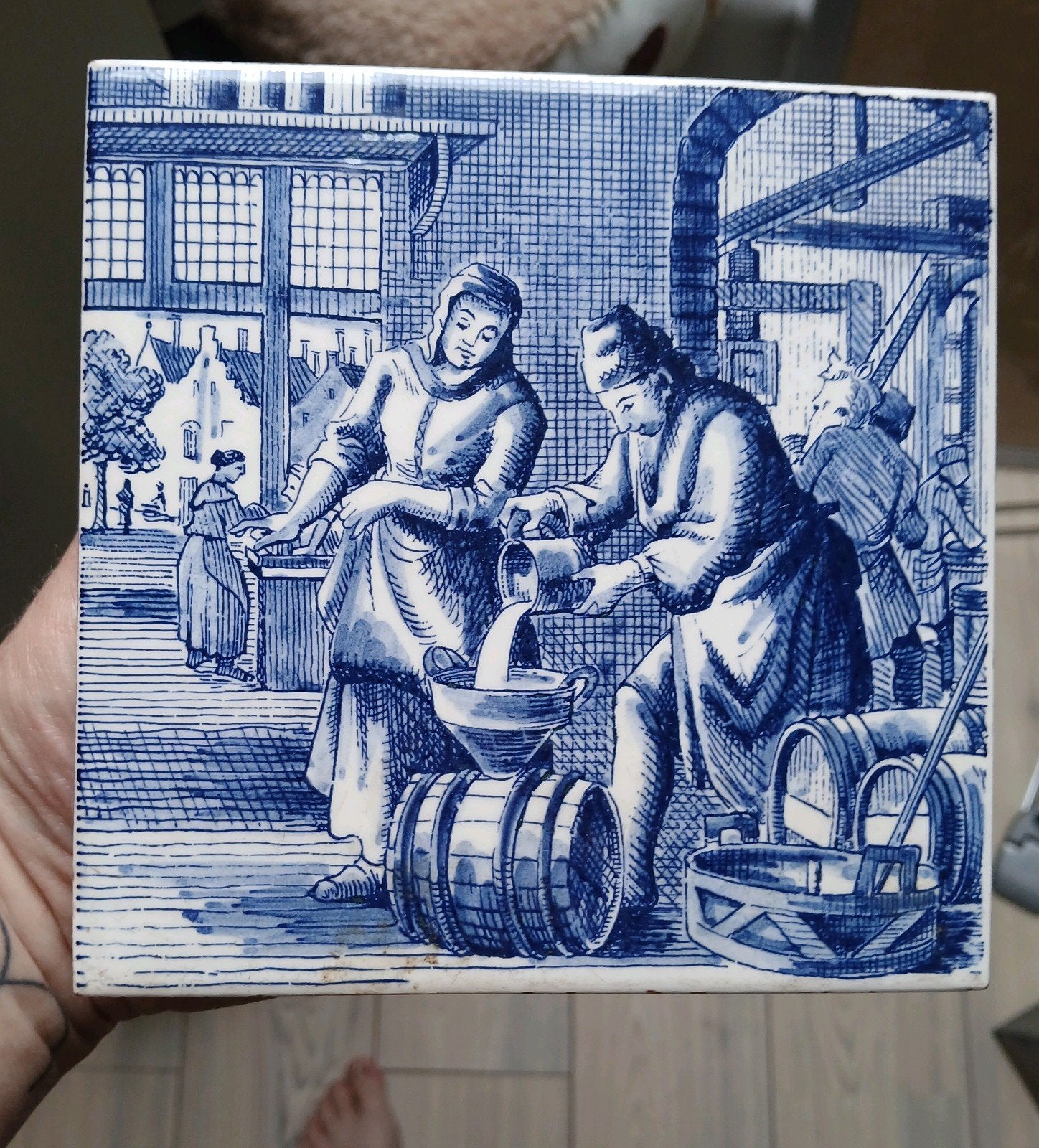 Vintage tegel uit Gouda, Antiek en Kunst, Ophalen of Verzenden