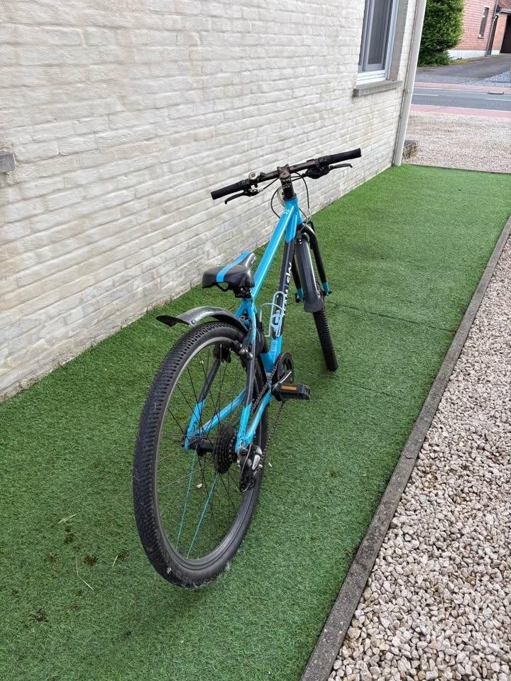 Blauwe kinderfiets, Ophalen, Gebruikt, Velgrem, 16 tot 20 inch