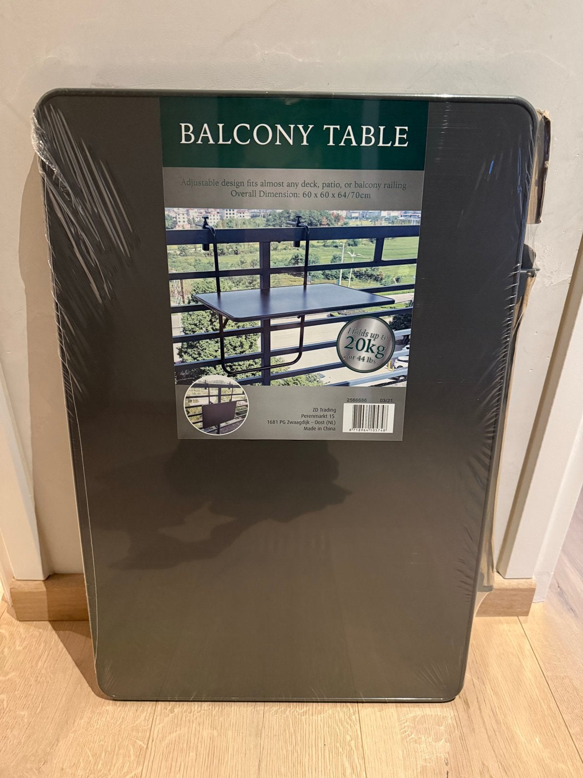 Nieuwe Balkontafel - Inklapbaar en Verstelbaar, Ophalen, Nieuw, Rechthoekig, Metaal