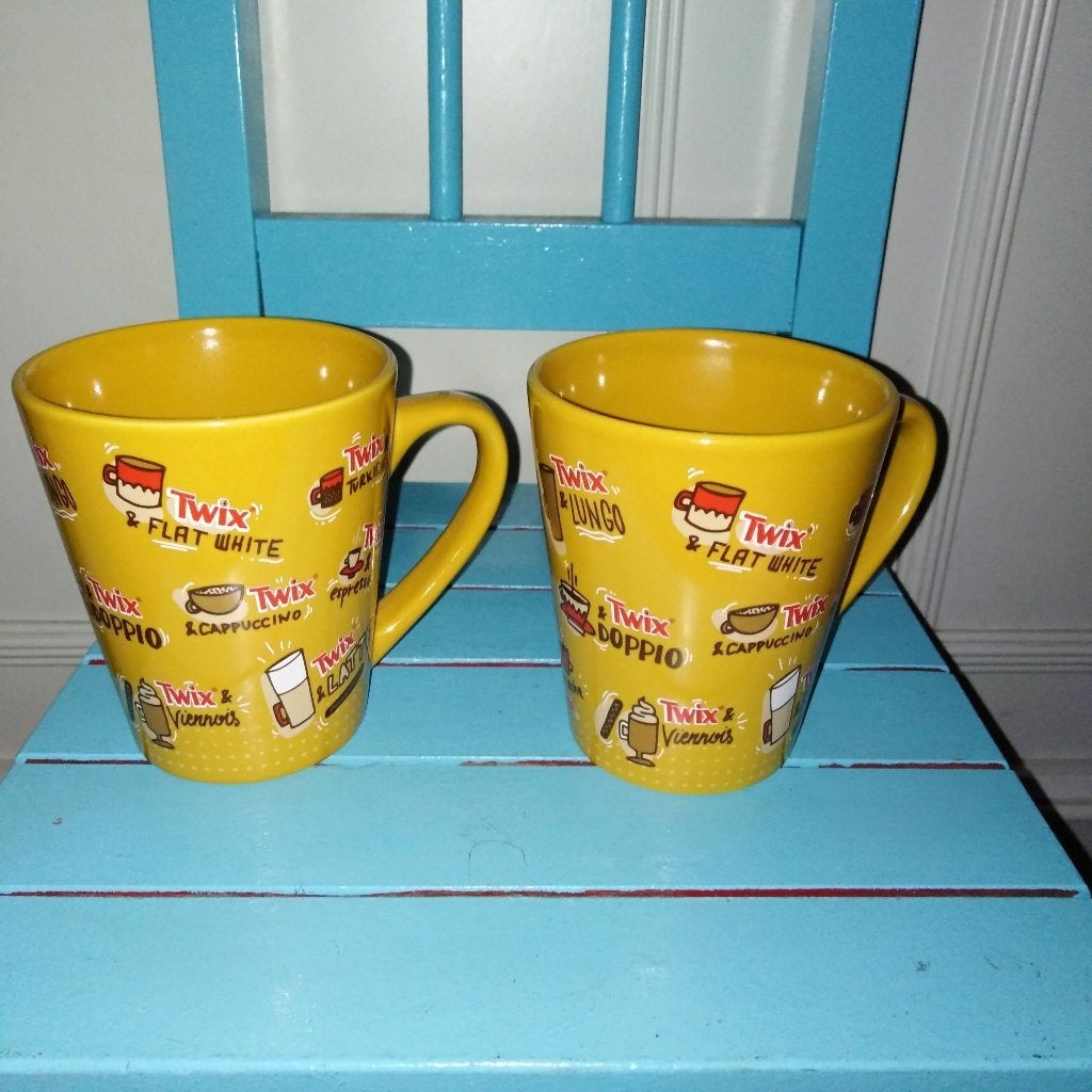 Twix bekers / mokken set 2 stuks, Ophalen, Mok, Zo goed als nieuw, Overige stijlen