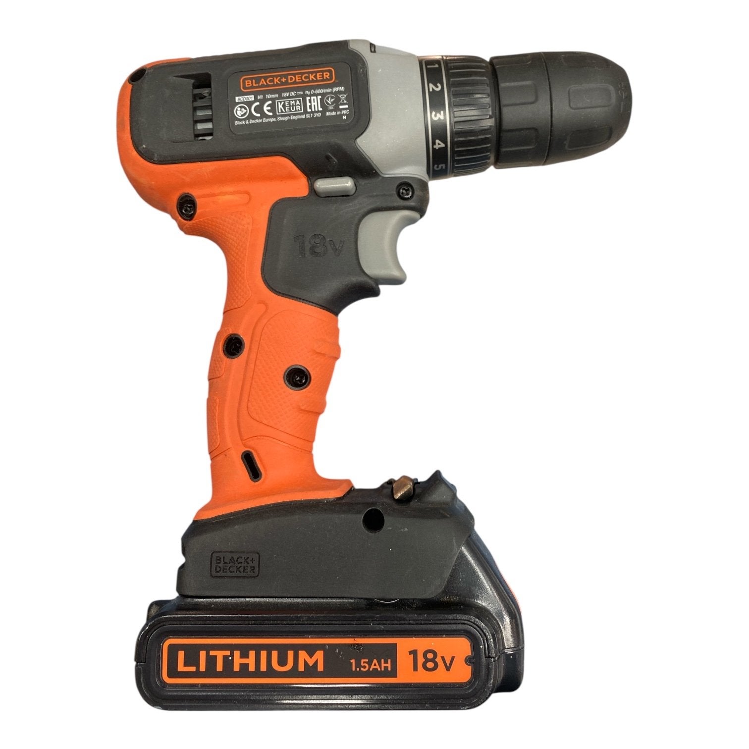 Black+Decker 18V Accuboormachine met Lithium Accu, Doe-het-zelf en Verbouw, Ophalen of Verzenden, Gebruikt, Minder dan 400 watt