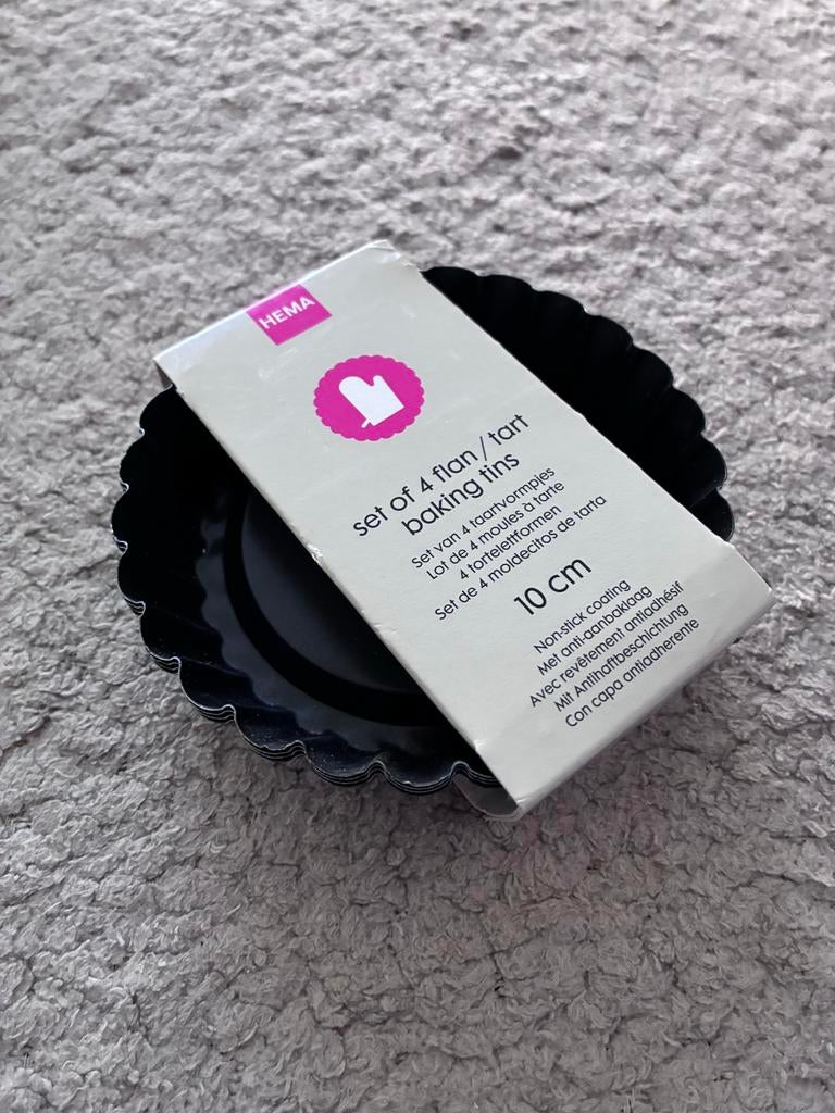 Nieuwe Hema tartelette bakvormpjes (4 stuks), Overige typen, Nieuw, Ophalen of Verzenden, Zwart