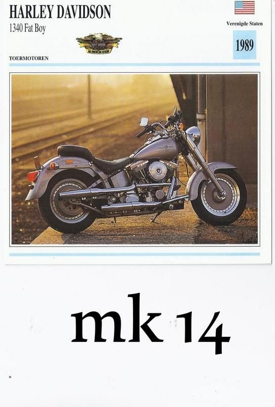 Mk14 motorkaart harley davidson 1340 fat boy, Ophalen of Verzenden, Zo goed als nieuw, Motoren