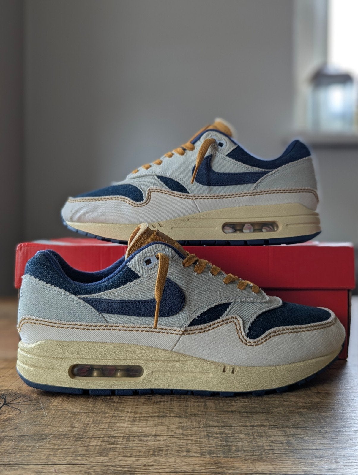 Nike Air Max 1 Denim Aura 43 WMNS, Kleding | Heren, Schoenen, Nike air max, Blauw, Ophalen of Verzenden, Zo goed als nieuw