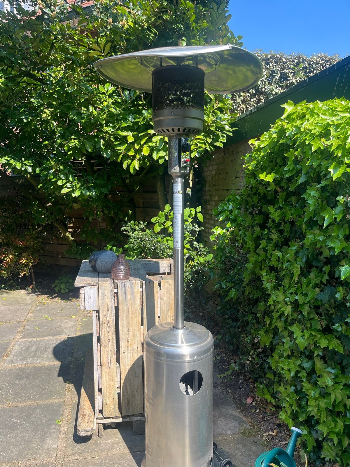 Gebruikte gasheater voor buiten inclusief hoes, Tuin en Terras, Terrasverwarmers, Ophalen, Gebruikt, Gas, Vloer