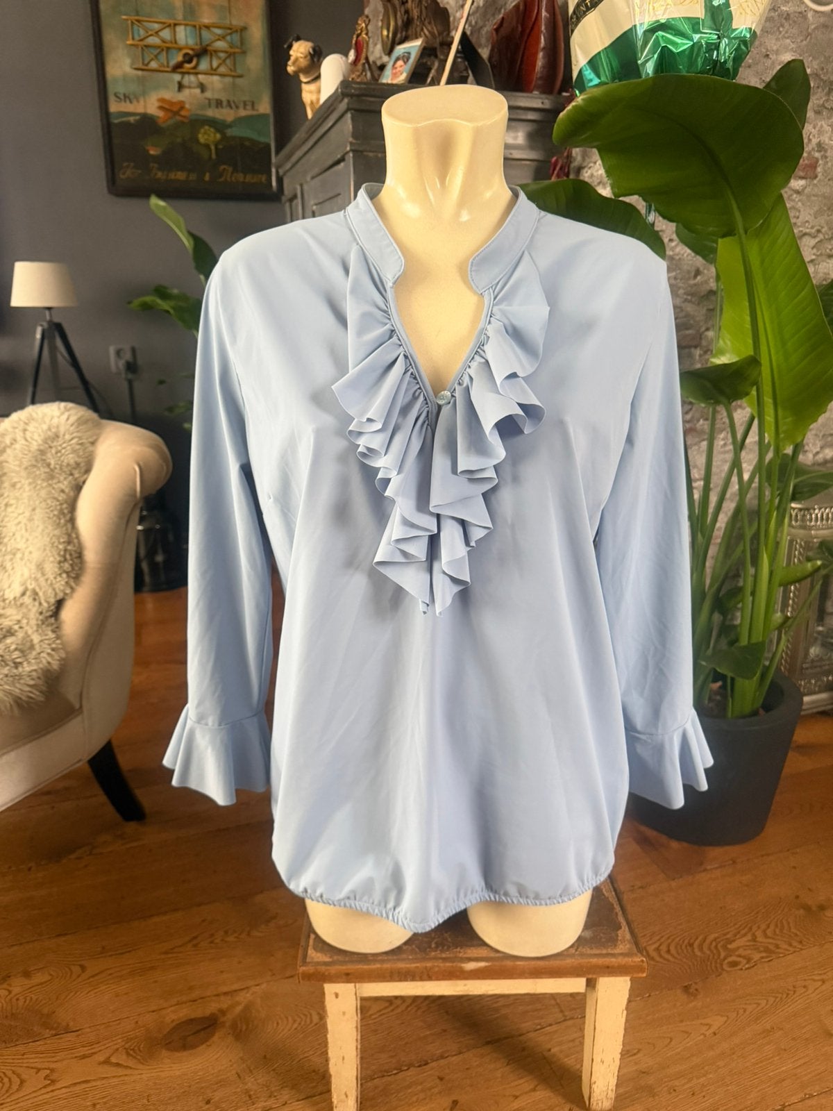 Helena hart travelstof blouse maat M/L licht blauw, Ophalen, Zo goed als nieuw, Maat 38/40 (M), Blauw