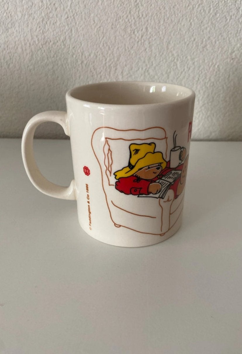 Vintage Paddington Bear mok Thema Herfst (1996), Gebruikt, Ophalen of Verzenden, Overige stijlen, Kop(pen) en/of Schotel(s)