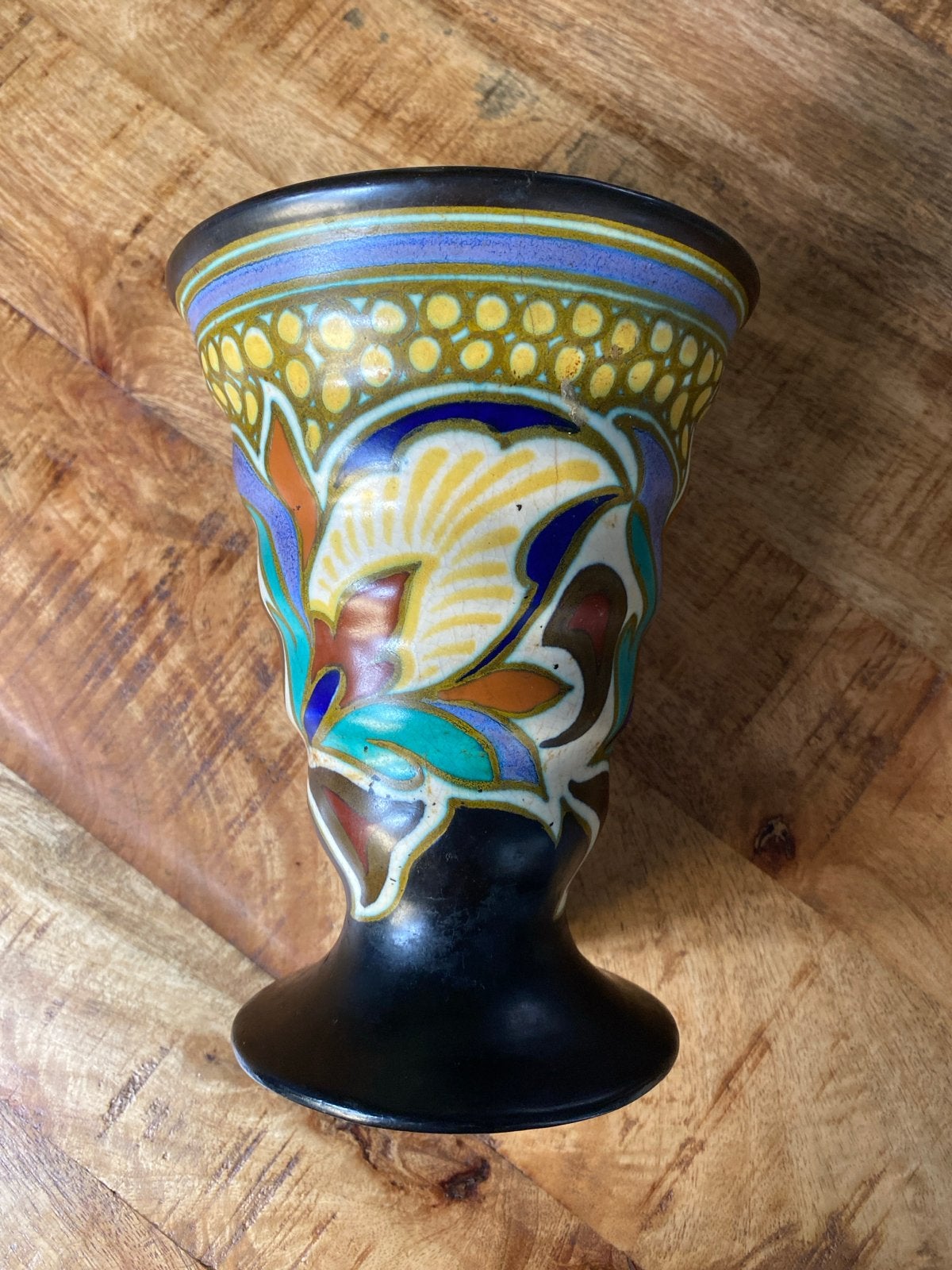 Zeldzame Gouda Holland Princess Ivora vaas 18cm hoog, Ophalen of Verzenden