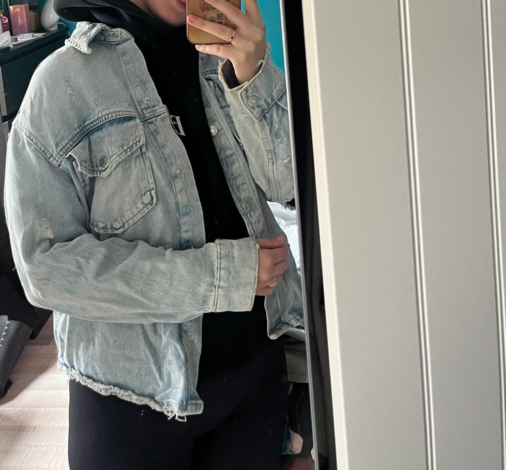 Dames denim jas, Verzenden, Gedragen, Maat 34 (XS) of kleiner, Blauw