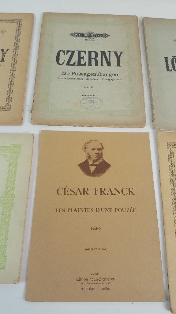 Partij antieke en oude bladmuziek, Czerny, Bach en meer. 5A9, Gebruikt, Klassiek, Ophalen of Verzenden, Artiest of Componist