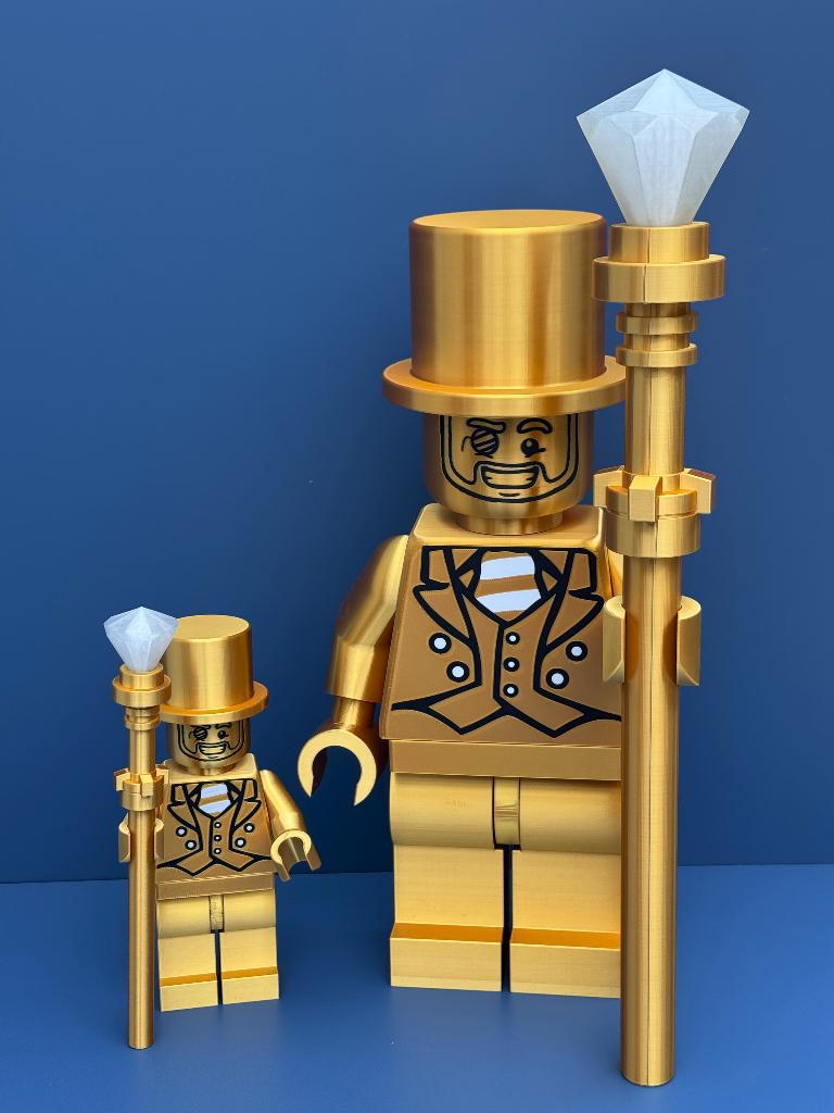 Mr Gold minifig 2 maten (schaal 1:5 en 1:10), Ophalen of Verzenden, Nieuw