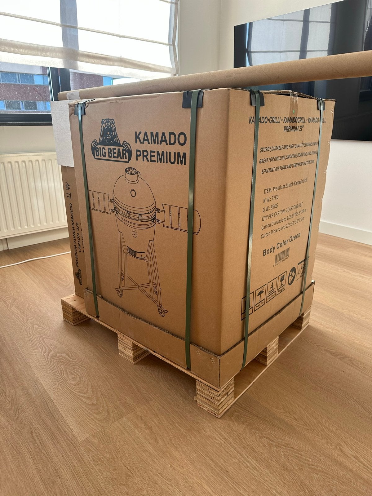 Big Bear Kamado XL Premium 21 inch - Groen, Ophalen, Nieuw