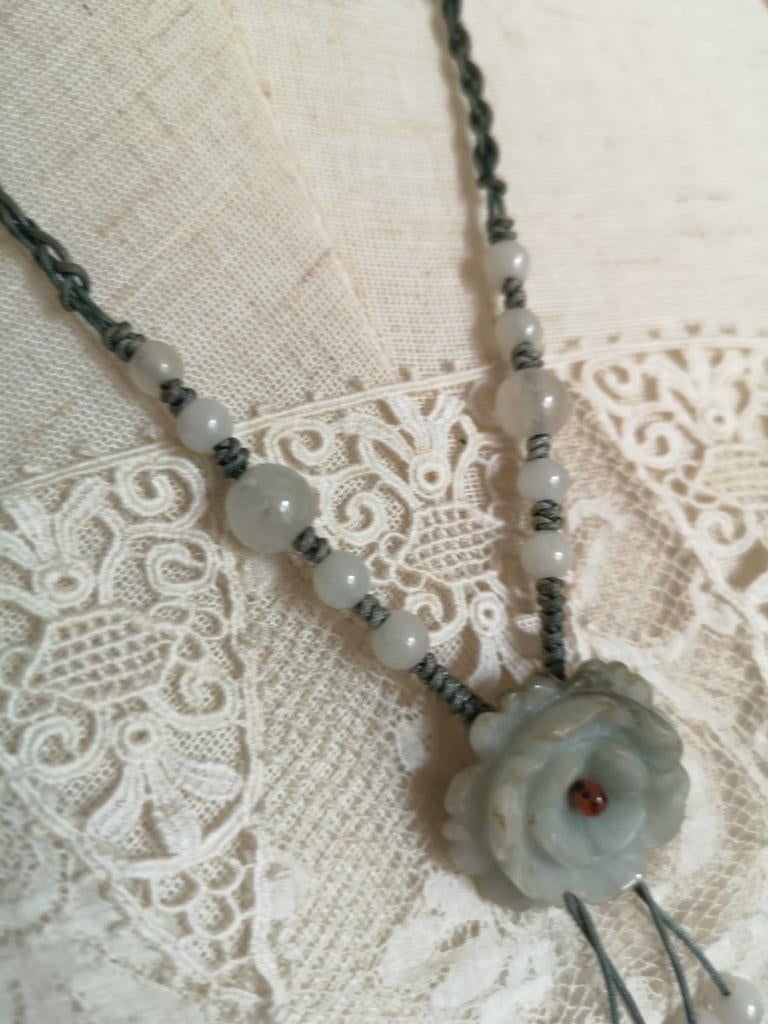 Jade ketting, Ophalen of Verzenden, Gebruikt, Steen of Mineraal, Verstelbaar
