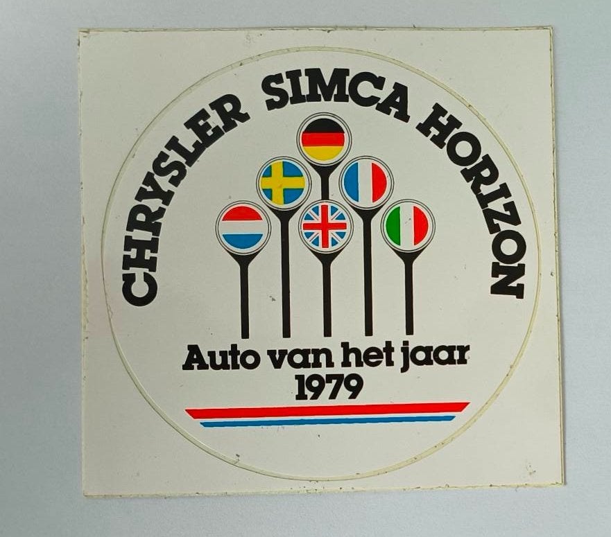 Sticker Chrysler Simca Horizon auto van het jaar 1979, Ophalen of Verzenden, Zo goed als nieuw, Auto of Motor
