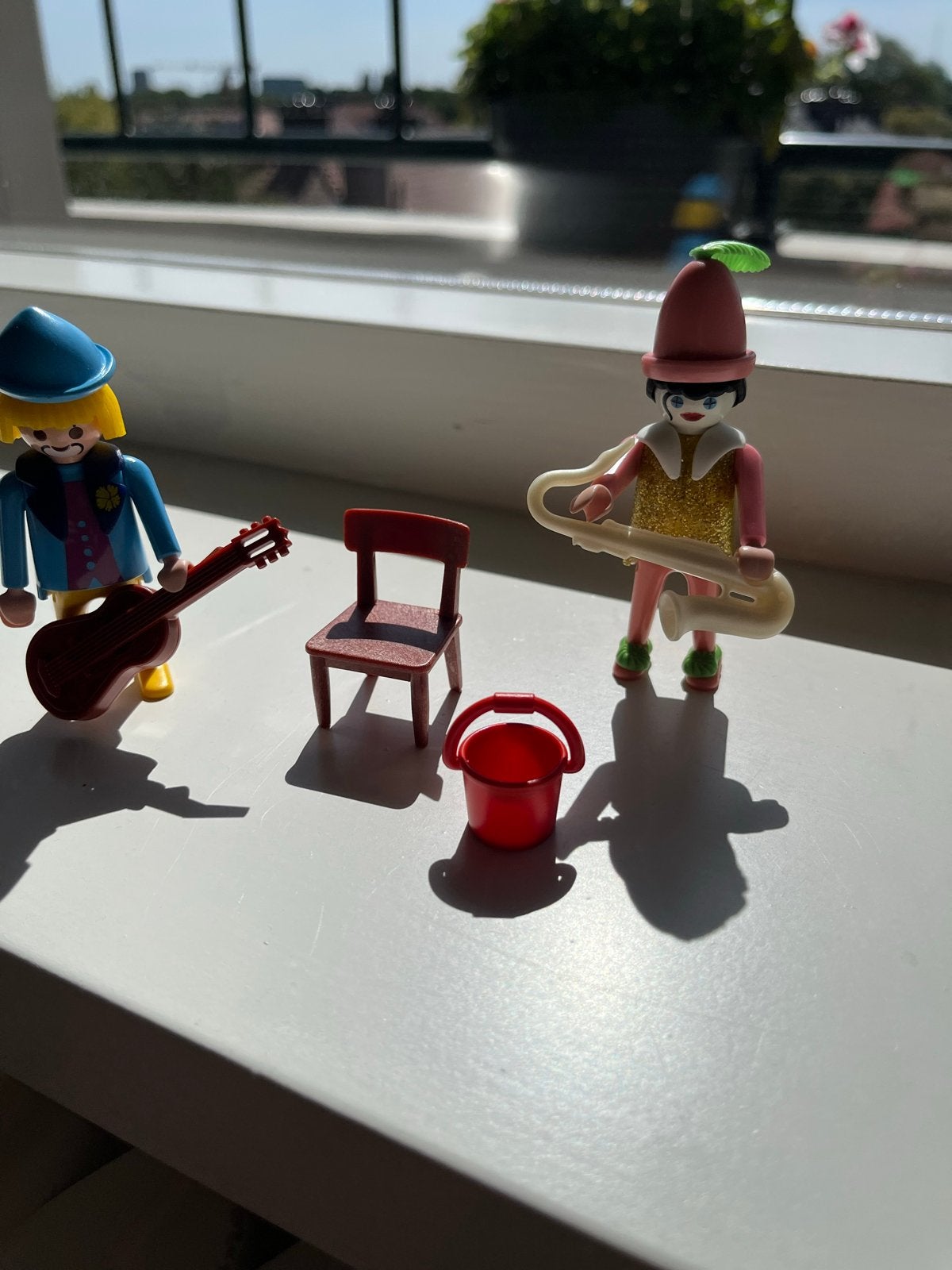 Vintage Playmobil Figuren: Muzikanten met gitaar en saxofoon, Ophalen of Verzenden, Zo goed als nieuw, Complete set, Figuren