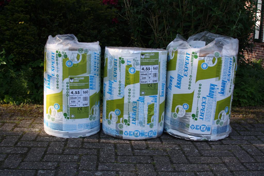 3x  Knauf Glaswolrol damp remmend, Ophalen, 12 cm of meer, Nieuw, 5 tot 10 m²